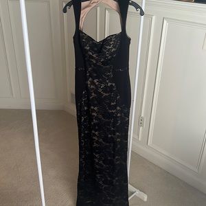 Long black lace formal gown